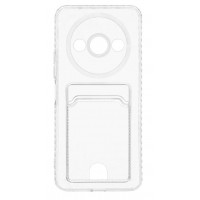 Изображение товара Накладка силиконовая с карманом для карт POKET для Xiaomi Redmi A3 Прозрачная