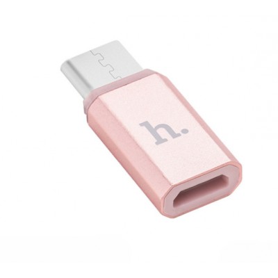 Фото Переходник Hoco Type-C - Micro USB Розовое золото