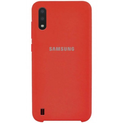 Фото Чехол-накладка Silicone Cover для Samsung Galaxy A01 Красная