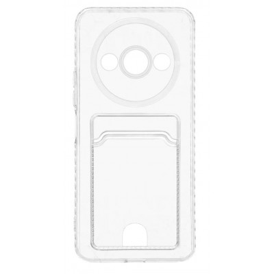 Фото Накладка силиконовая с карманом для карт POKET для Xiaomi Redmi A3 Прозрачная