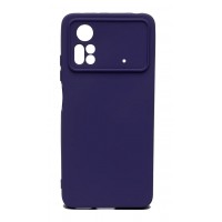Изображение товара Накладка силиконовая матовая Silicone Case для Xiaomi Poco X4 Pro 5G Фиолетовая