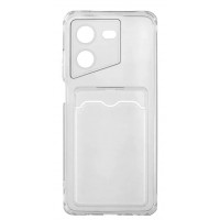 Изображение товара Накладка силиконовая с карманом для карт POKET для Tecno Pova 5/Pova 5 Pro Прозрачная
