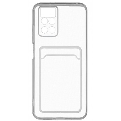 Фото Накладка силиконовая с карманом для карт POKET для Xiaomi Redmi Note 11 Pro/Note 11 Pro 5G/Note 12 Pro 4G Прозрачная