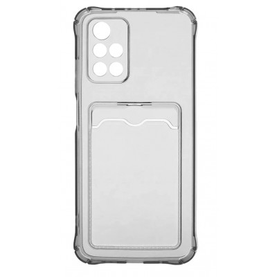 Фото Накладка силиконовая с карманом для карт POKET для Xiaomi Poco M4 Pro 5G Прозрачная