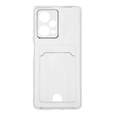 Фото Накладка силиконовая с карманом для карт POKET для Xiaomi Redmi Note 12 Pro+/Redmi Note 12 Pro 5G Прозрачная