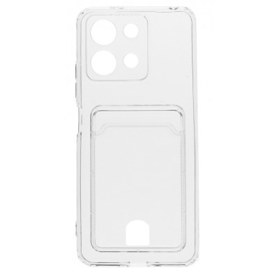 Фото Накладка силиконовая с карманом для карт POKET для Xiaomi Redmi Note 13 4G Прозрачная