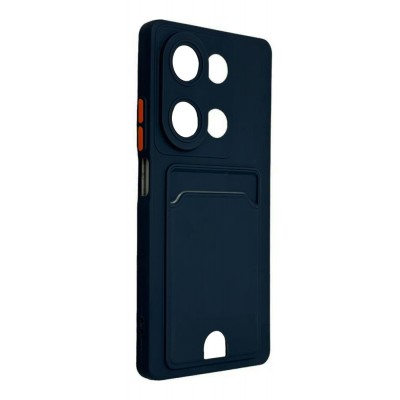 Фото Накладка силиконовая с карманом для карт для Xiaomi Redmi Note 13 4G, синяя