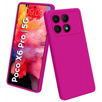 Фото Накладка силиконовая Silicone Cover для Xiaomi Poco X6 Pro 5G розовая