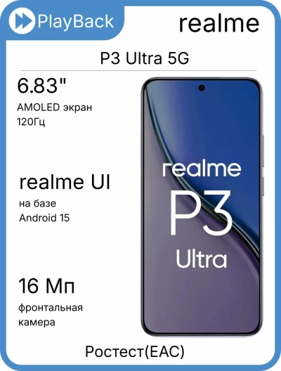 Смартфон Realme P3 Ultra 5G 12/512 ГБ Планетарный синий (РСТ)