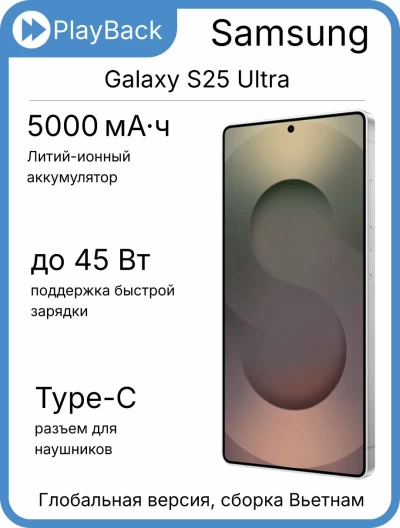 Samsung Galaxy S25 Ultra 12/256 ГБ Titanium Whitesilver (Global Version, сборка Вьетнам)