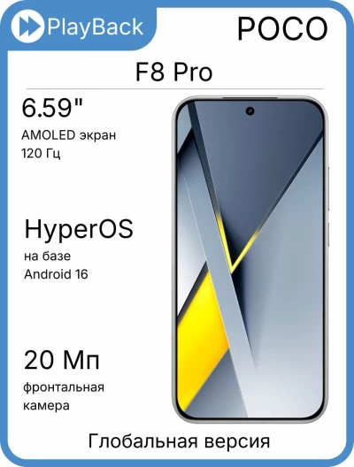 POCO F8 Pro 12/512 ГБ Titanium Silver (Global Version)