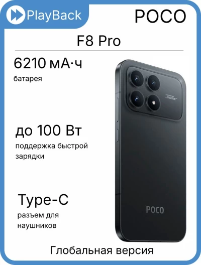 POCO F8 Pro 12/512 ГБ Black (Global Version)