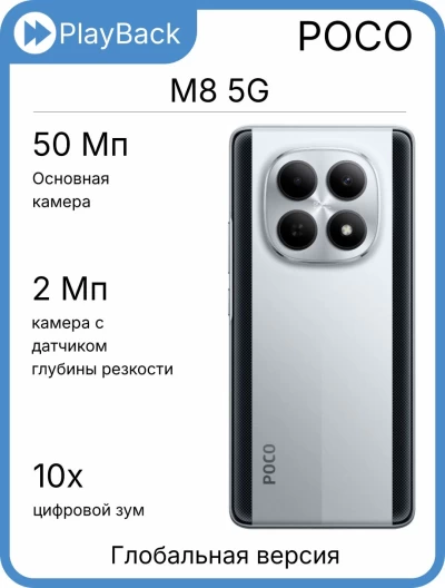 Poco M8 5G 8/256 ГБ Silver (Global Version)