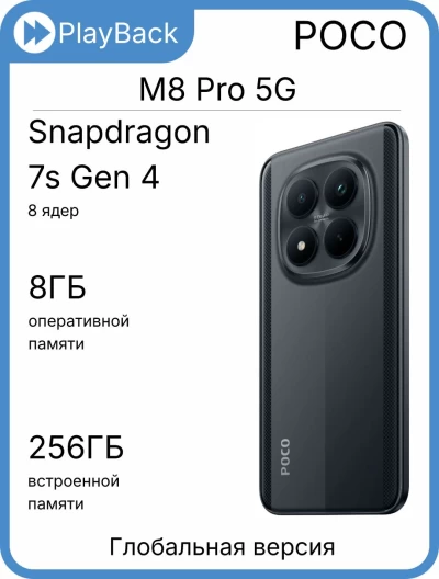 Poco M8 Pro 5G 8/256 ГБ Black (Global Version)