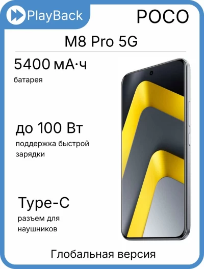 Poco M8 Pro 5G 8/256 ГБ Silver (Global Version)