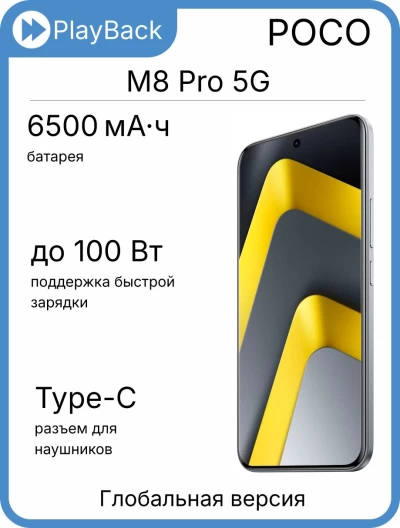 Poco M8 Pro 5G 12/512 ГБ Silver (Global Version)
