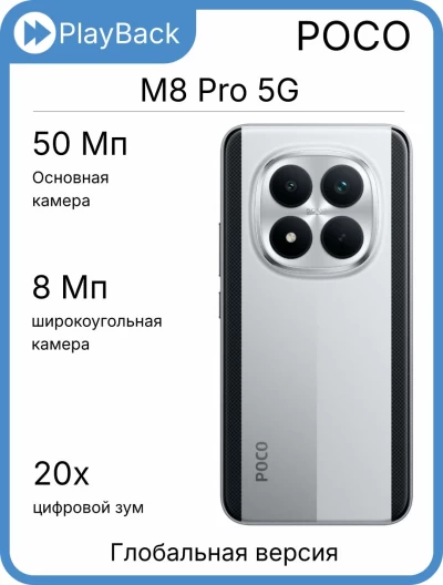 Poco M8 Pro 5G 12/512 ГБ Silver (Global Version)