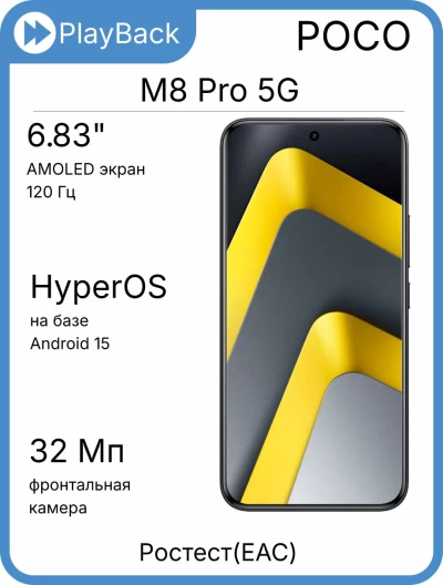 Poco M8 Pro 5G 8/256 ГБ Черный (РСТ)