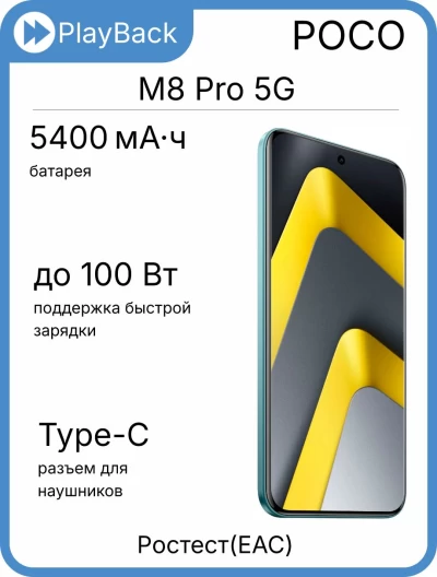 Poco M8 Pro 5G 12/512 ГБ Зеленый (РСТ)