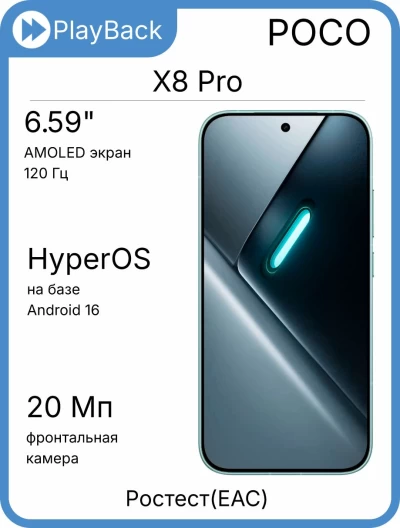 POCO X8 Pro 12/512 ГБ Мятно-зелёный (РСТ)