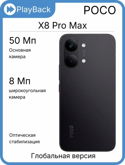 POCO X8 Pro Max 12/256 ГБ Black (Global Version)