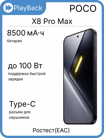 POCO X8 Pro Max 12/256 ГБ Черный (РСТ)