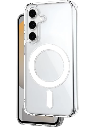Накладка силиконовая MagSafe для Samsung Galaxy S26+ прозрачная