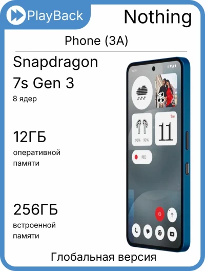 Nothing Phone (3A) 12/256 ГБ Blue (Global Version)