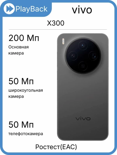 vivo X300 16/512 ГБ Таинственный чёрный (РСТ)
