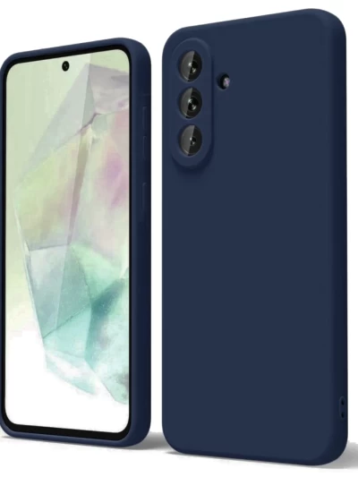 Накладка силиконовая Silicone Case для Samsung Galaxy A17 Темно-синяя